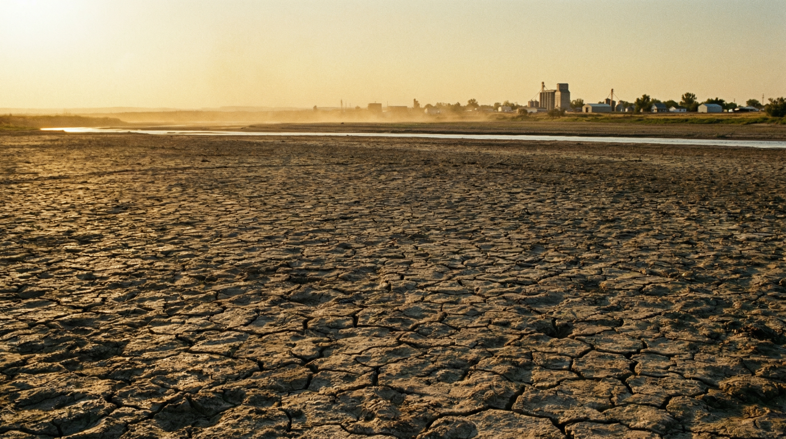 Dried Colorado River riverbed showing the US water crisis
